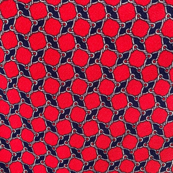 Ann Taylor Nautical Chain Link Dress, Red with Blue chains, Size M - Picture 4 of 7